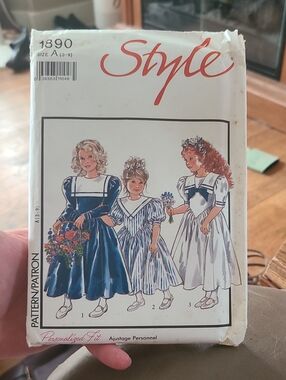 Style 1890 sewing pattern designed for children's bridesmaid & flower girl dress